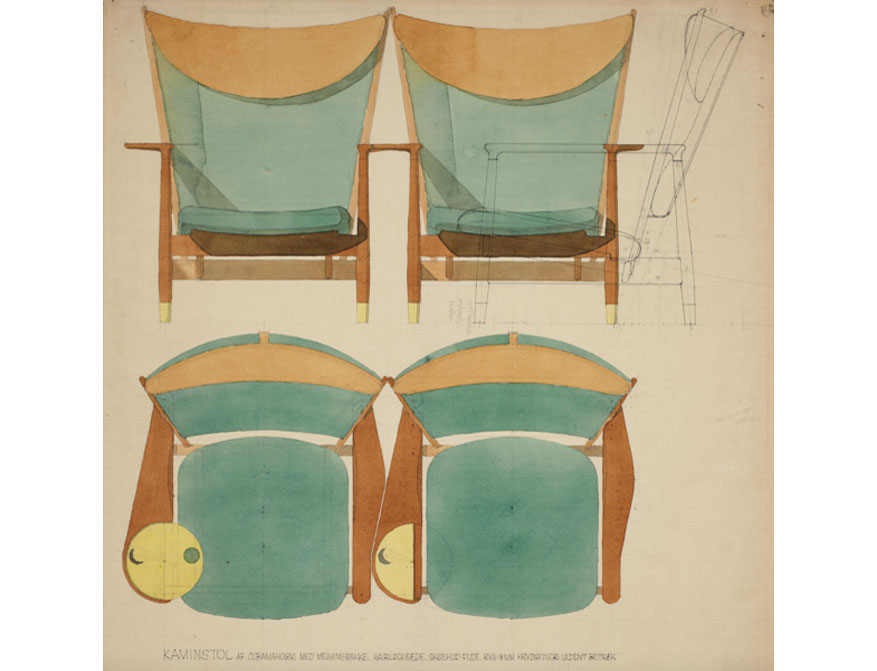 Skizze des Whisky Chair von Pernille Klemp