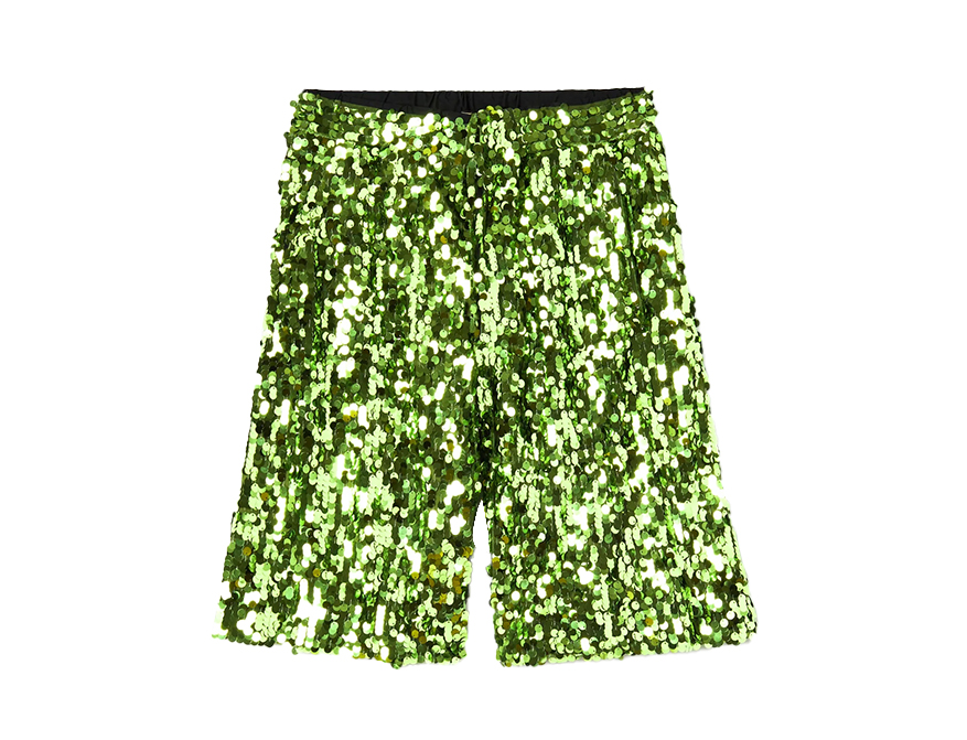 Die Pistazienfarbene Pailletten Bermuda-Shorts von Plan C