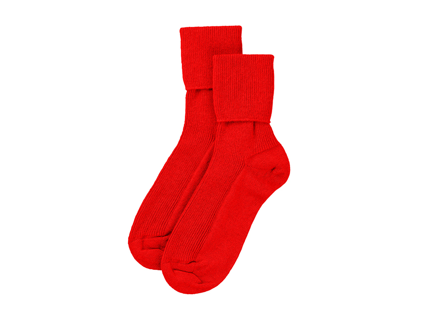 Die Socken in Rot aus Kaschmir von Johnstons of Elgin