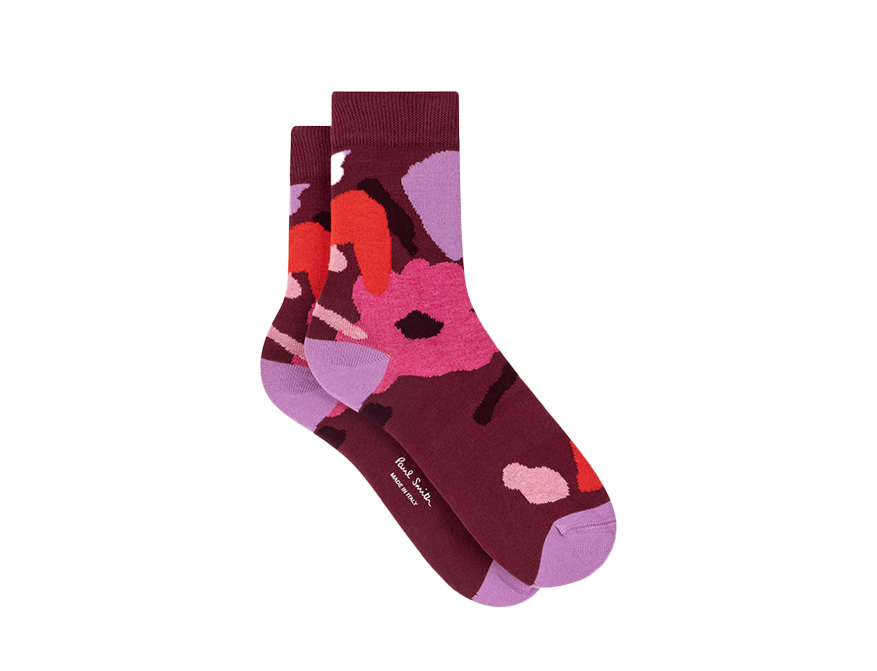 Die Rug Jacquard Socken in der Farbe Burgundy von Paul Smith