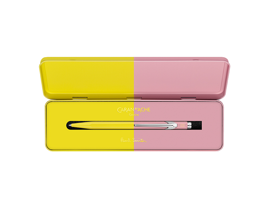 Caran d'Ache Kugelschreiber von Paul Smith in der Farbe Gelb/Rosa inklusive Box