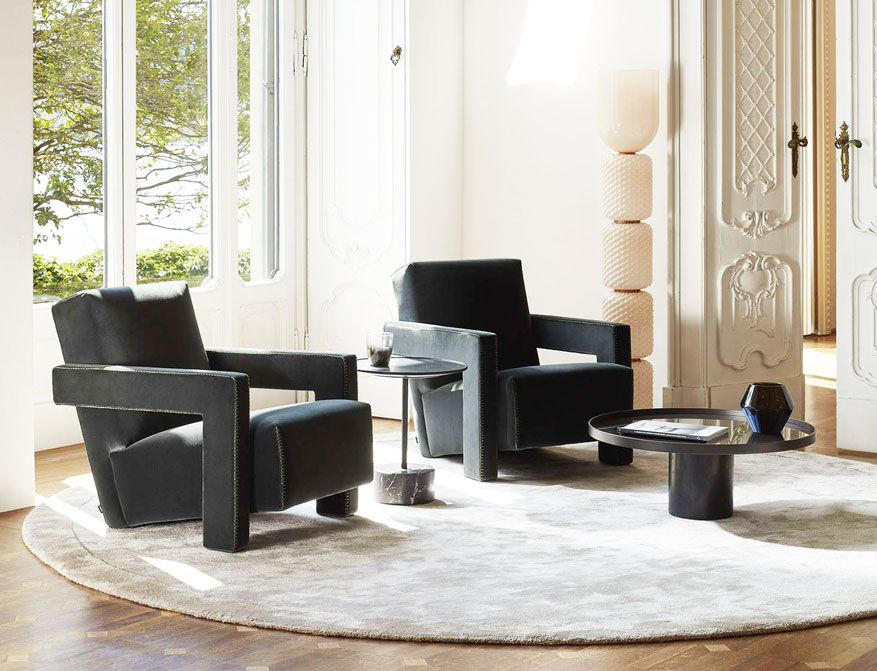 Der Sessel Utrecht von Gerrit T. Rietveld hergestellt von Cassina
