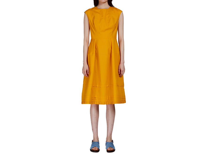 Das ärmellose Kleid aus Baumwolle in Orange von Marni